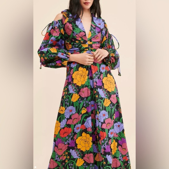 FARM Rio Bucolic Garden Sleeve Cut Out Dress size small - Picture 1 of 11